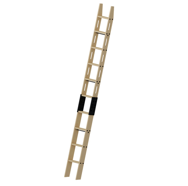 DIYHD Knotty Pine Wood Sliding Ladder Rolling Home Office Library Ladder,87" 96" 108" 120"