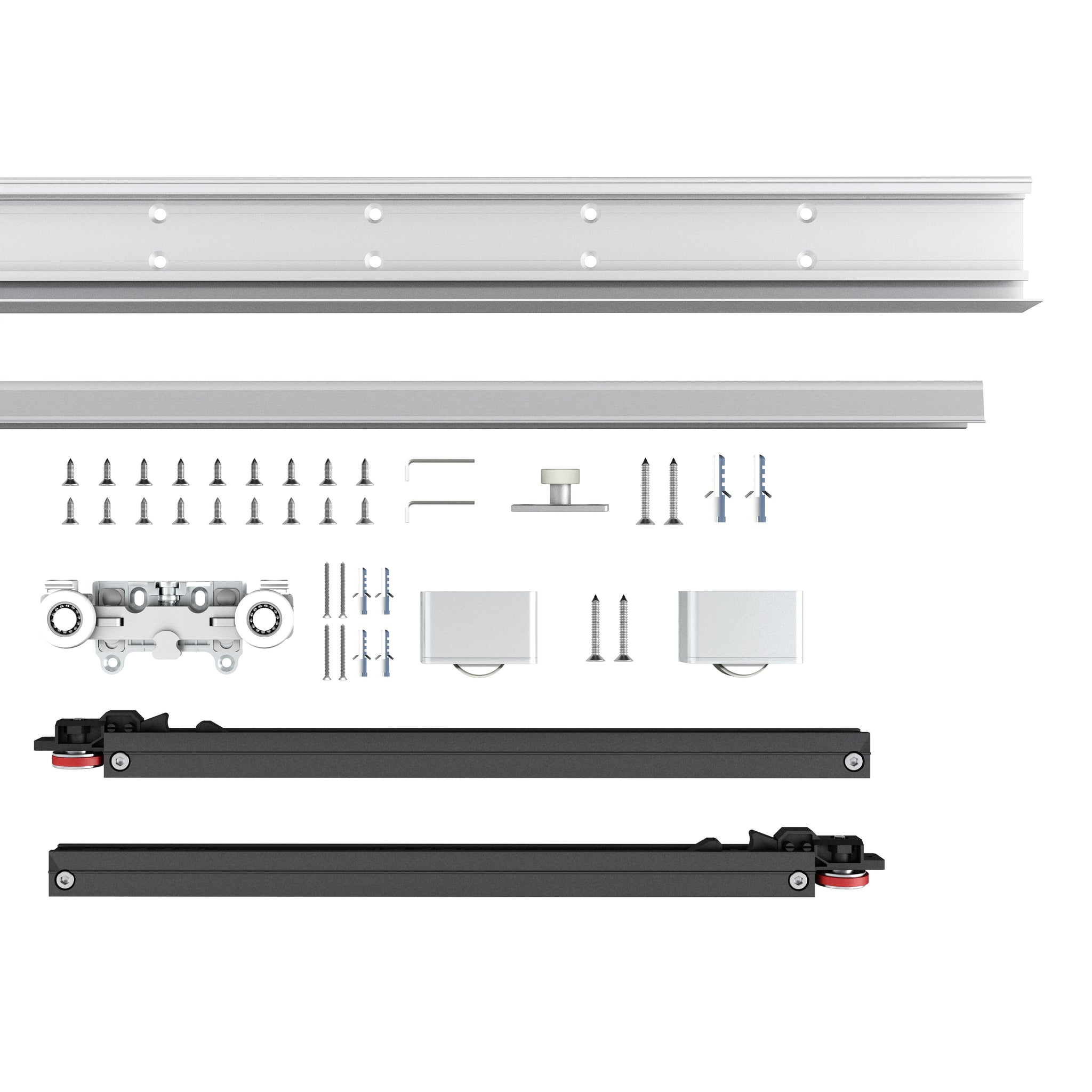 DIYHD Concealed Sliding Barn Door Hardware with Soft Close Mechanism,No Floor Track,34"~52" Track for Selection