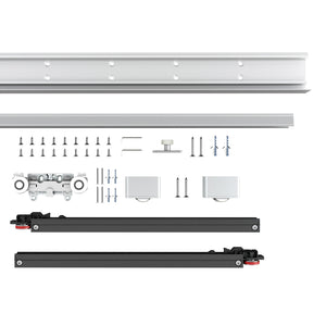 DIYHD Concealed Sliding Barn Door Hardware with Soft Close Mechanism,No Floor Track,34"~52" Track for Selection