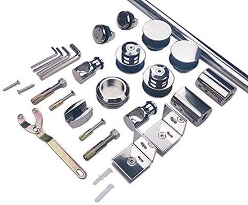 DIYHD Sliding Glass Shower Door Running Track Barn Shower Door Rolling Hardware