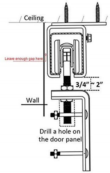 DIYHD Ceiling Mount Double Sliding Barn Door Hardware Box Track Rolling Track Kit for Exterior Door