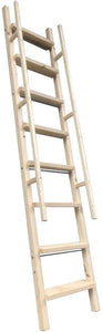 DIYHD Glab Handle Knotty Pine Wood Ladder Sliding Library Roller Ladder,Fit FD Black Track Library Sliding Hardware