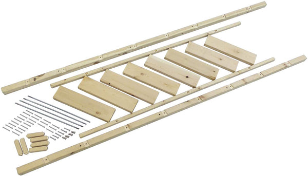 DIYHD Glab Handle Knotty Pine Wood Ladder Sliding Library Roller Ladder,Fit Round Tube Stainless Steel Library Sliding Hardware