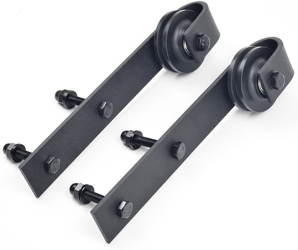 DIYHD Bent Straight Roller Barn Wood Closet Interior Door Sliding Hardware, Ceiling Mount kit