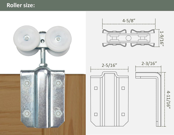 DIYHD Raw Material Galvanized Sliver Box Harddware for Exterior Barn Door, Wall Mount Single Door Kit