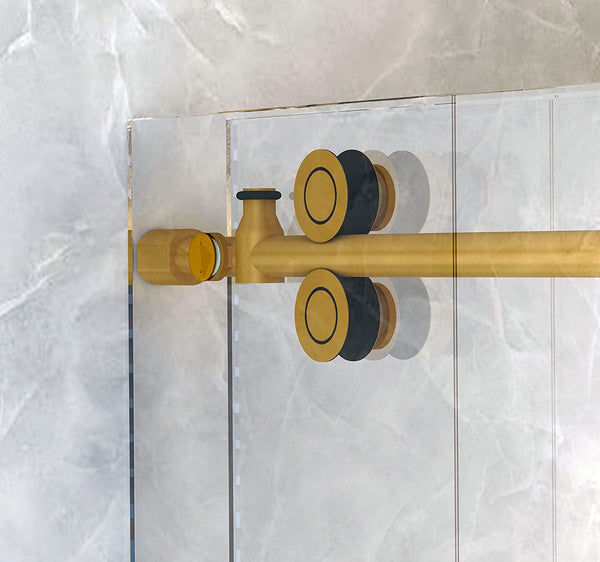 DIYHD Frameless Sliding Glass Track barn Style Shower Door Hardware