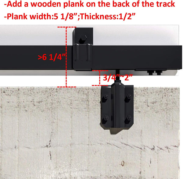 DIYHD Double Sliding Barn Door Hardware Box Track Wall Mount Kit for Exterior Door