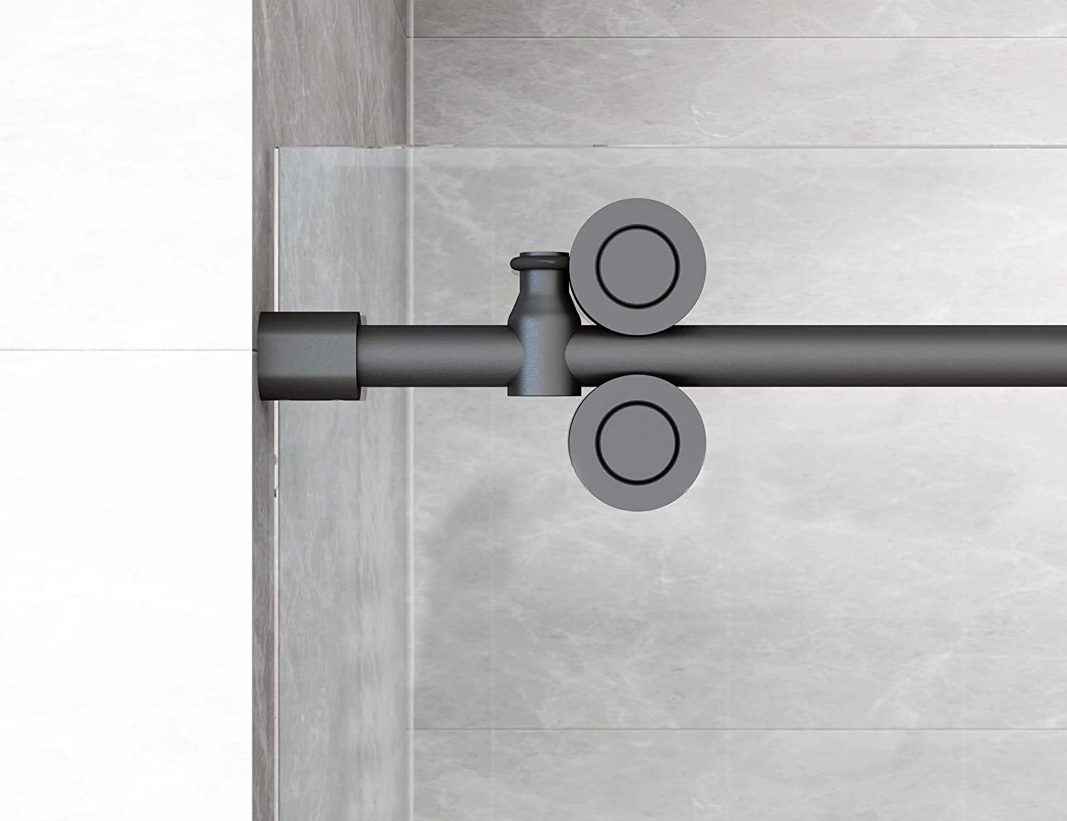 DIYHD Frameless Sliding Glass Track barn Style Shower Door Hardware