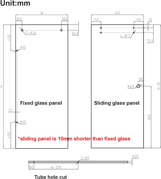 DIYHD Frameless Sliding Glass Track barn Style Shower Door Hardware