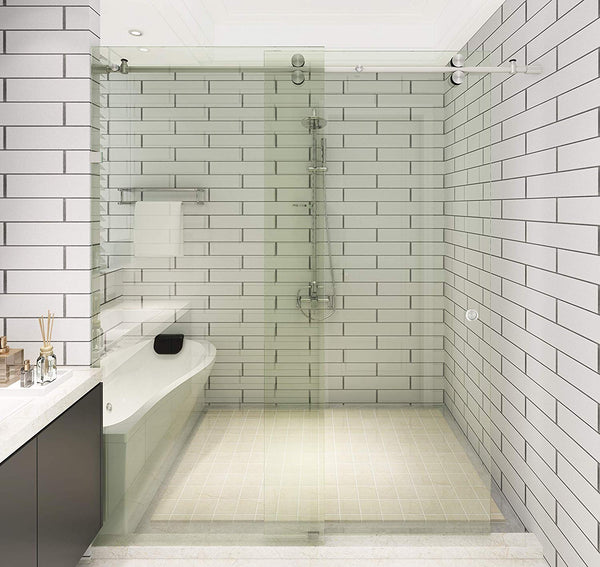DIYHD Sliding Glass Shower Door Running Track Barn Shower Door Rolling Hardware