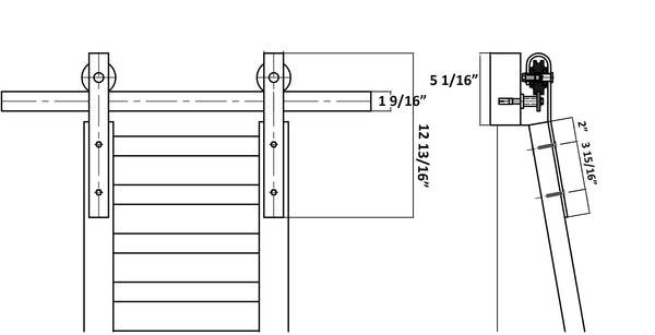 DIYHD Rustic Black Sliding Library Ladder Hardware(No Ladder)