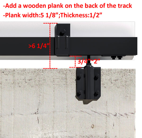 DIYHD Wall Mount Black Box Track Sliding Barn Door Hardware